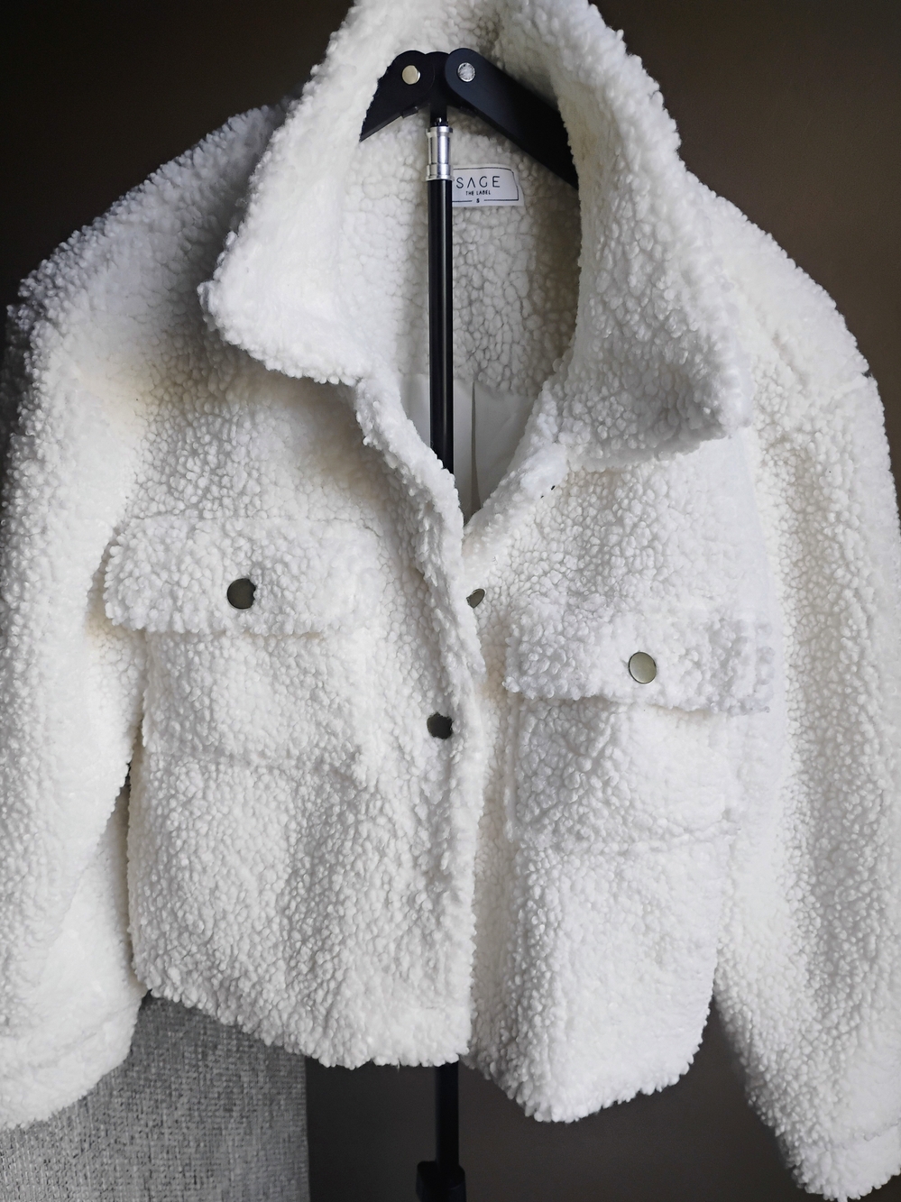 Sage Women's Size S White Teddy Jacket Plush Sherpa Coat
